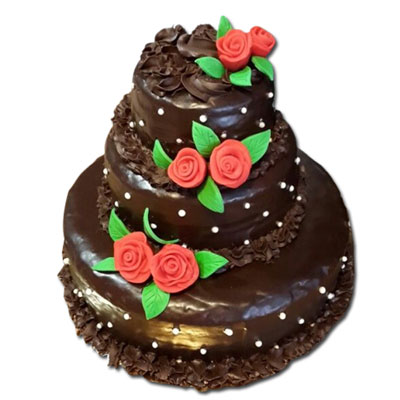 "Delicious round shape designer chocolate cake - 5Kgs(3 step) - Click here to View more details about this Product